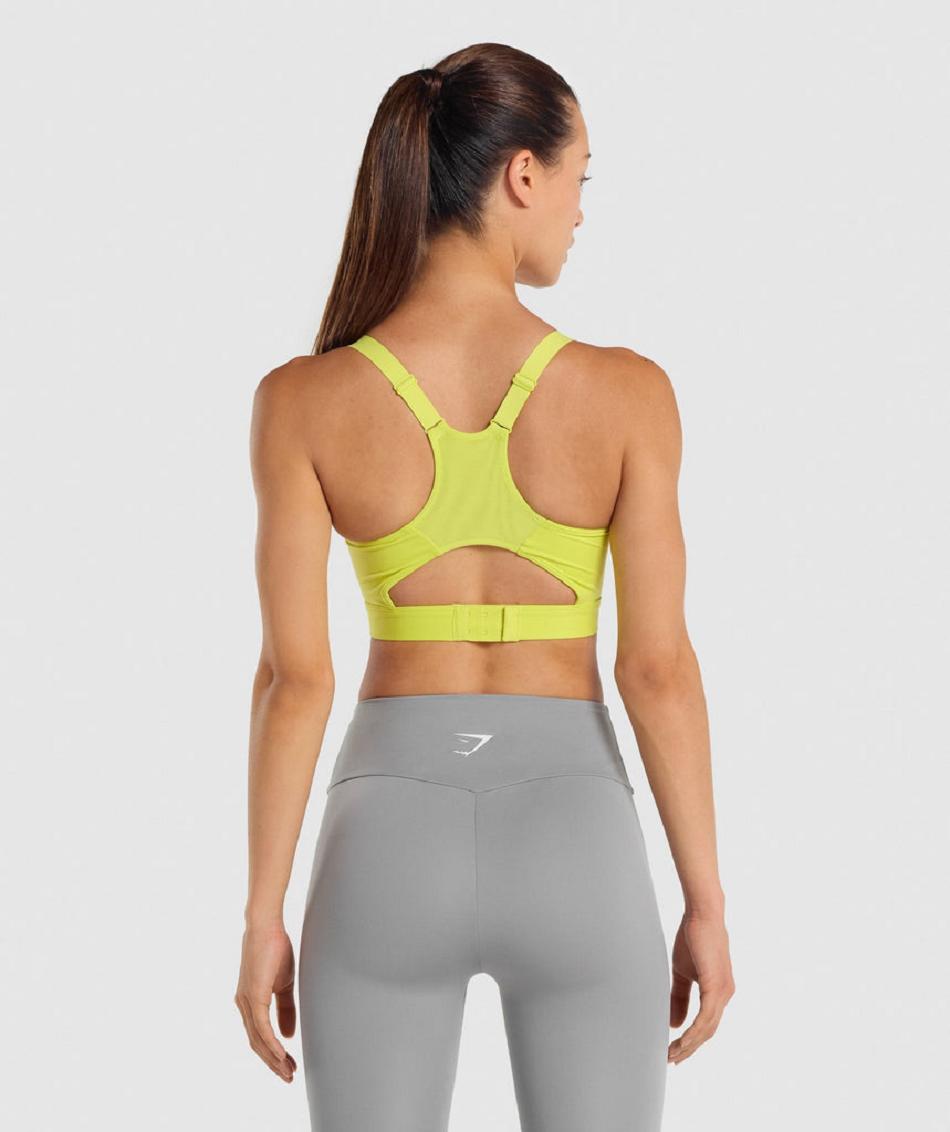 Gymshark Racer Back Ženske Sportski Grudnjak Žute | HR 3323WNB